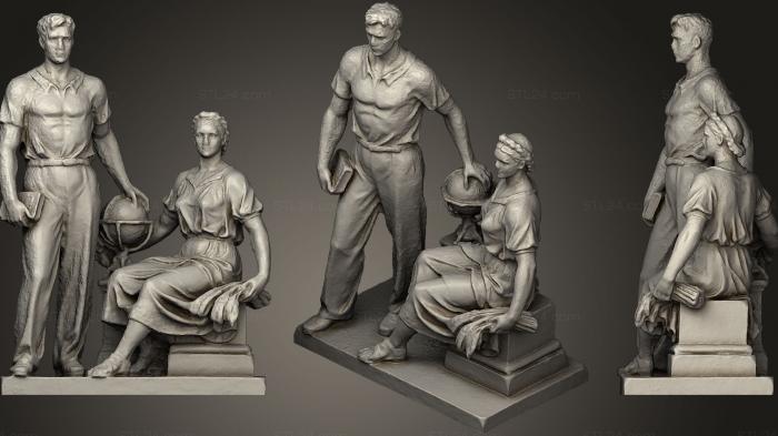 Статуэтки люди (Мужчина с Женщиной, STKH_0230) 3D модель для ЧПУ станка